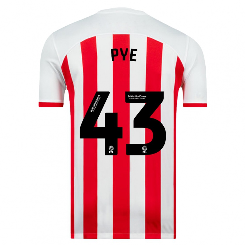 Kandiny Niño Camiseta Connor Pye #43 Blanco 1ª Equipación 2023/24 La Camisa Chile