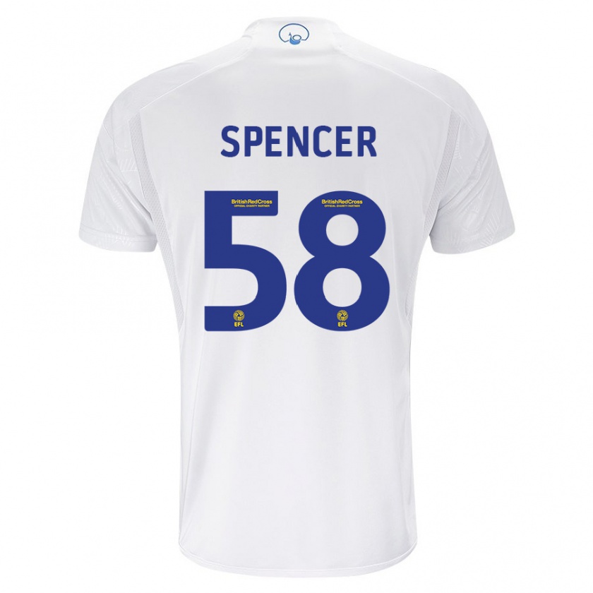 Kandiny Niño Camiseta Morten Spencer #58 Blanco 1ª Equipación 2023/24 La Camisa Chile