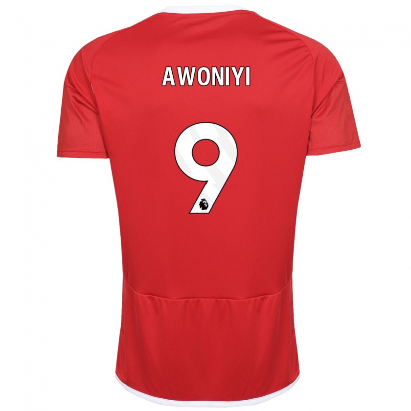 Kandiny Niño Camiseta Taiwo Awoniyi #9 Rojo 1ª Equipación 2023/24 La Camisa Chile