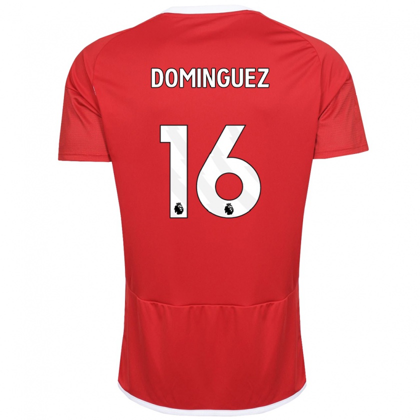 Kandiny Niño Camiseta Nicolás Domínguez #16 Rojo 1ª Equipación 2023/24 La Camisa Chile