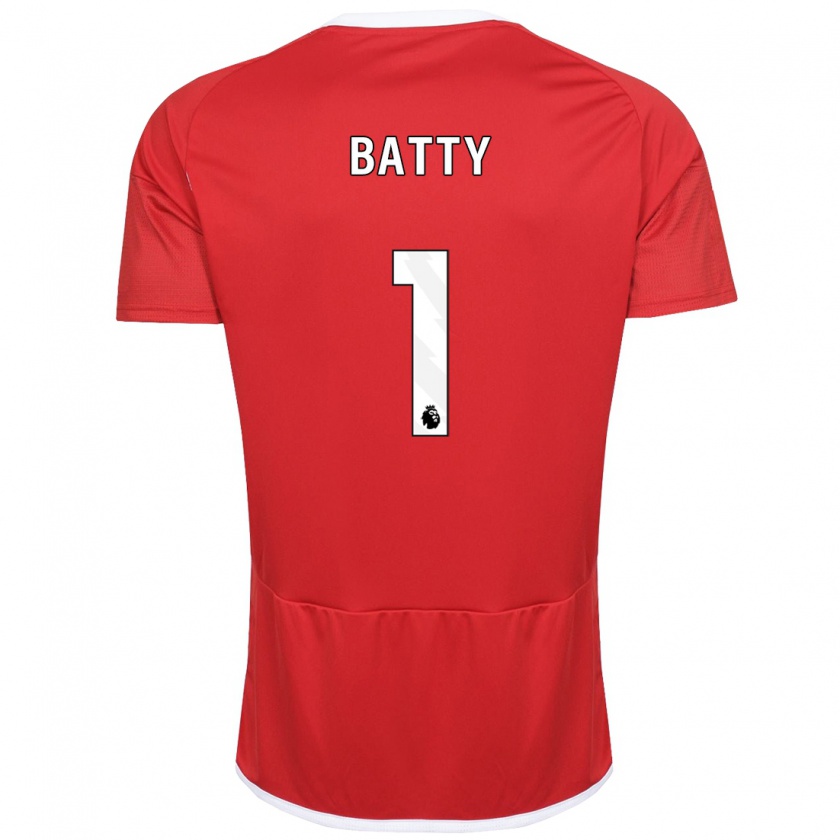 Kandiny Niño Camiseta Emily Batty #1 Rojo 1ª Equipación 2023/24 La Camisa Chile