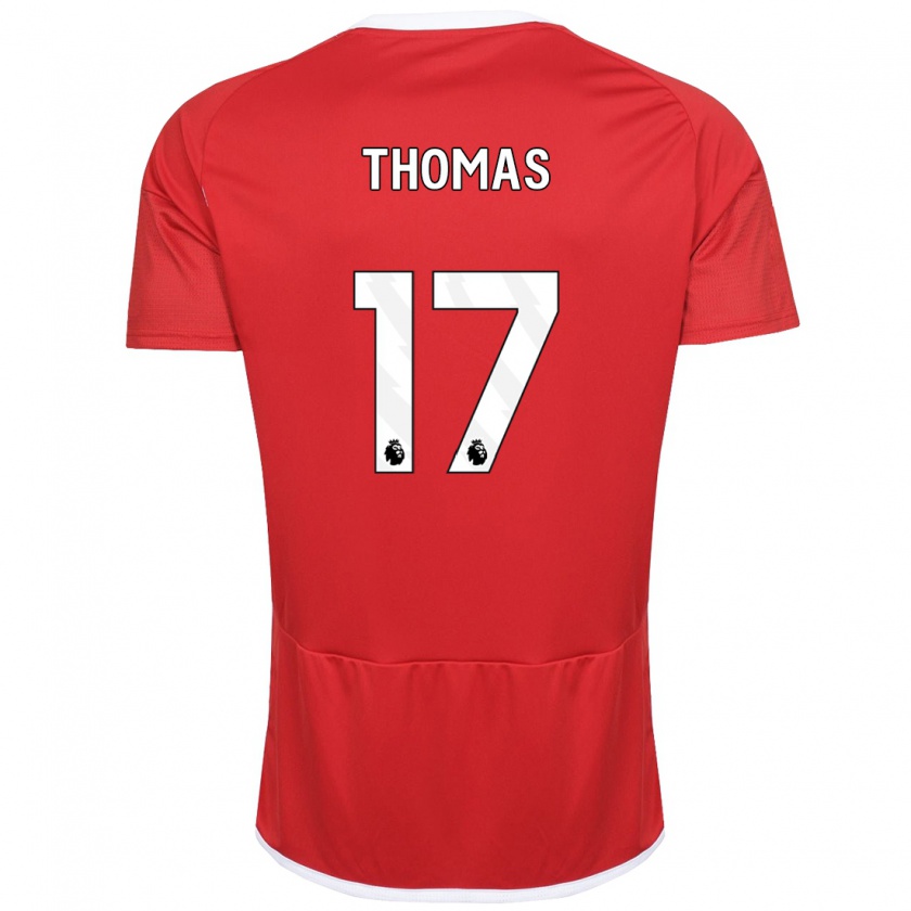 Kandiny Niño Camiseta Freya Thomas #17 Rojo 1ª Equipación 2023/24 La Camisa Chile