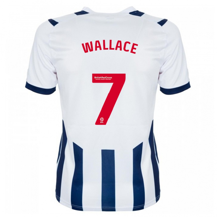 Kandiny Niño Camiseta Jed Wallace #7 Blanco 1ª Equipación 2023/24 La Camisa Chile