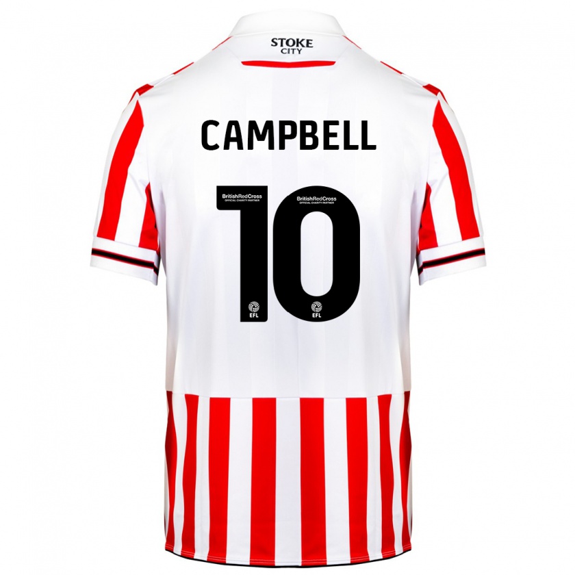 Kandiny Niño Camiseta Tyrese Campbell #10 Rojo Blanco 1ª Equipación 2023/24 La Camisa Chile