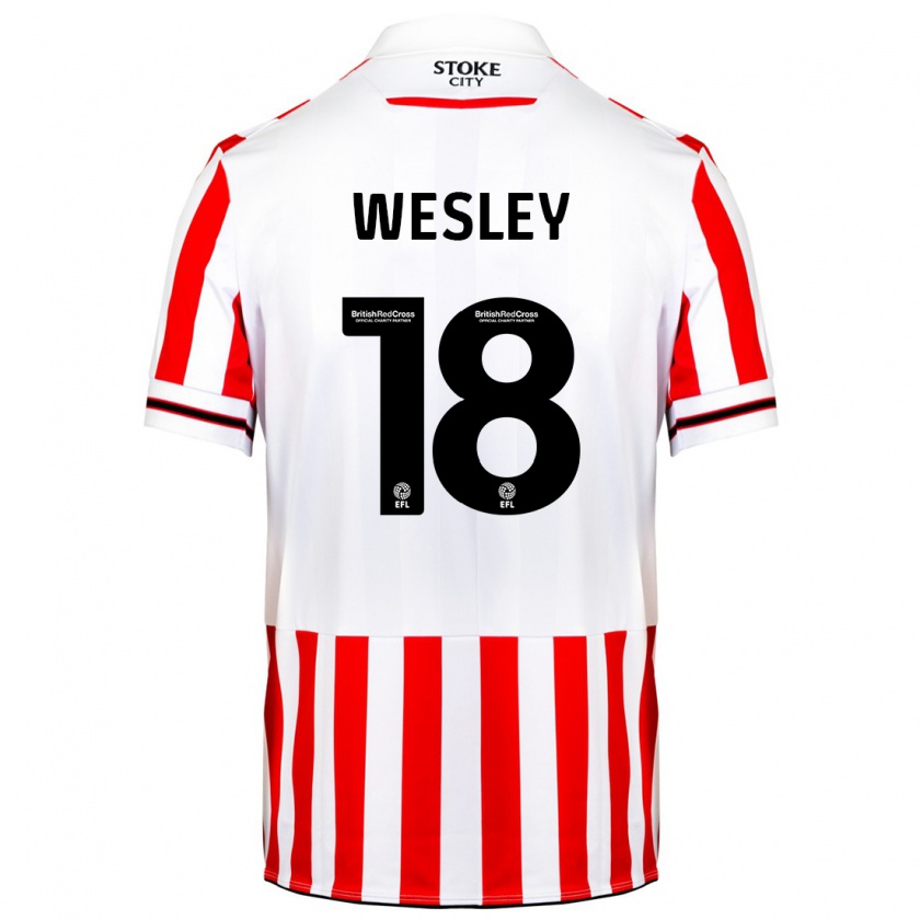 Kandiny Niño Camiseta Wesley Moraes #18 Rojo Blanco 1ª Equipación 2023/24 La Camisa Chile