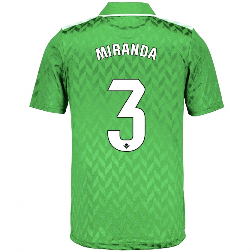 Kandiny Niño Camiseta Juan Miranda #3 Verde 2ª Equipación 2023/24 La Camisa Chile