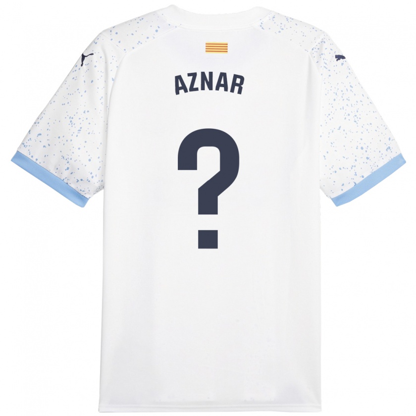 Kandiny Niño Camiseta Marc Aznar #0 Blanco 2ª Equipación 2023/24 La Camisa Chile