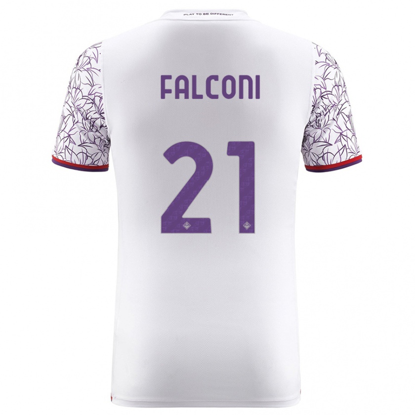 Kandiny Niño Camiseta Niccolò Falconi #21 Blanco 2ª Equipación 2023/24 La Camisa Chile
