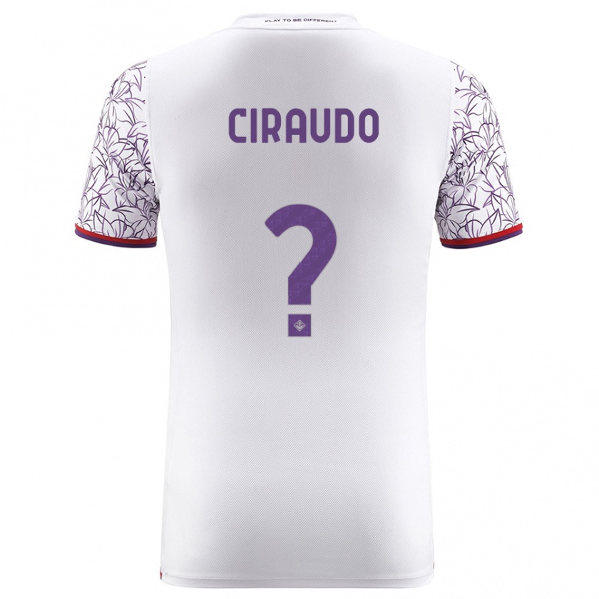 Kandiny Niño Camiseta Alessio Ciraudo #0 Blanco 2ª Equipación 2023/24 La Camisa Chile