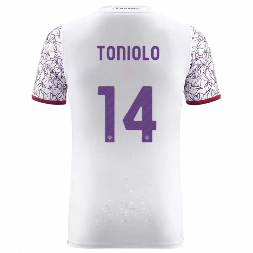 Kandiny Niño Camiseta Martina Toniolo #14 Blanco 2ª Equipación 2023/24 La Camisa Chile