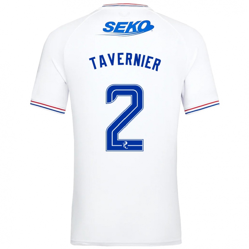 Kandiny Niño Camiseta James Tavernier #2 Blanco 2ª Equipación 2023/24 La Camisa Chile