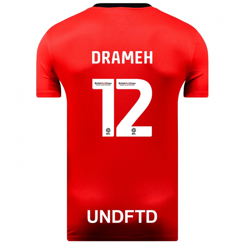 Kandiny Niño Camiseta Cody Drameh #12 Rojo 2ª Equipación 2023/24 La Camisa Chile