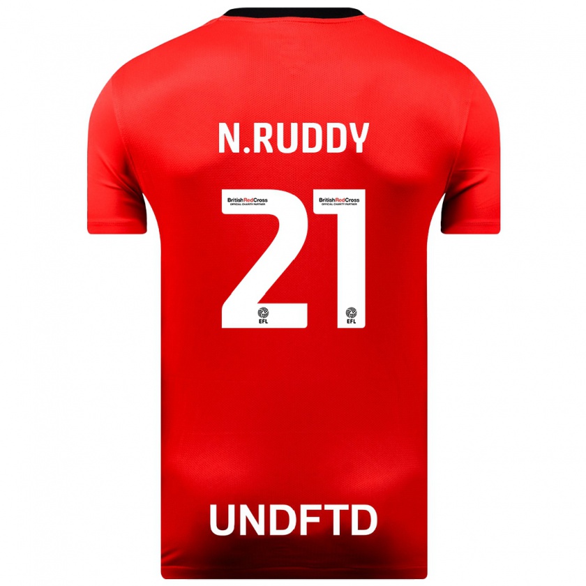 Kandiny Niño Camiseta John Ruddy #21 Rojo 2ª Equipación 2023/24 La Camisa Chile