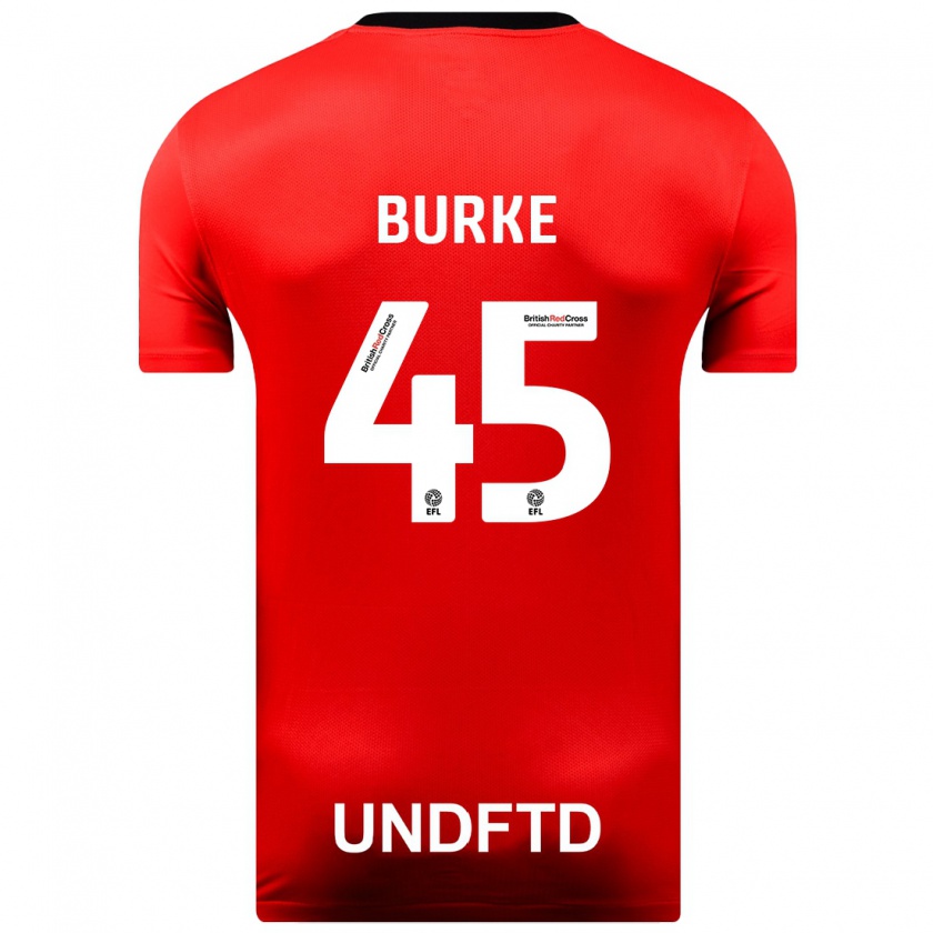 Kandiny Niño Camiseta Oliver Burke #45 Rojo 2ª Equipación 2023/24 La Camisa Chile