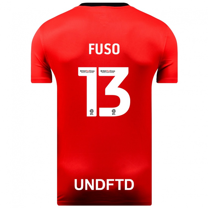 Kandiny Niño Camiseta Ivana Fuso #13 Rojo 2ª Equipación 2023/24 La Camisa Chile