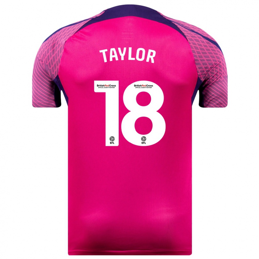 Kandiny Niño Camiseta Ellis Taylor #18 Morado 2ª Equipación 2023/24 La Camisa Chile
