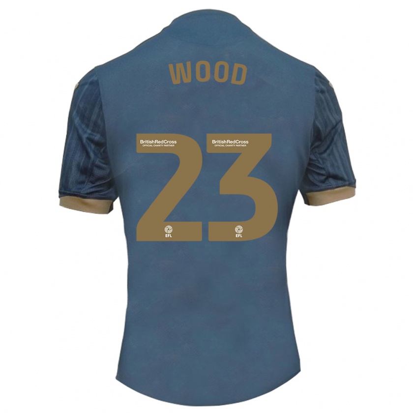 Kandiny Niño Camiseta Nathan Wood #23 Verde Azulado Oscuro 2ª Equipación 2023/24 La Camisa Chile