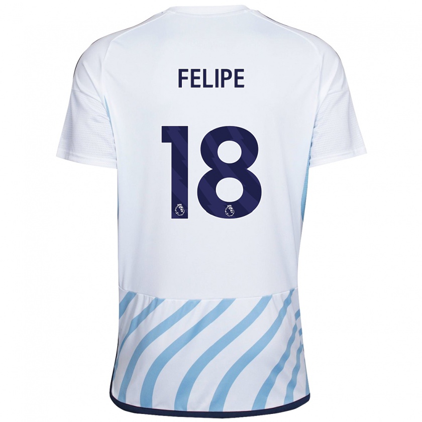 Kandiny Niño Camiseta Felipe #18 Blanco Azul 2ª Equipación 2023/24 La Camisa Chile