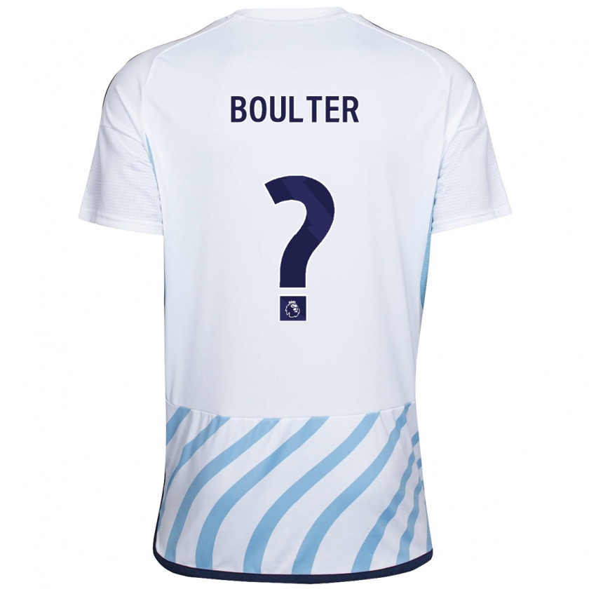 Kandiny Niño Camiseta Evan Boulter #0 Blanco Azul 2ª Equipación 2023/24 La Camisa Chile