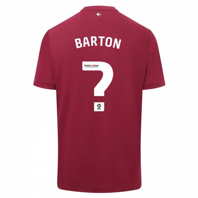 Kandiny Niño Camiseta Mannie Barton #0 Rojo 2ª Equipación 2023/24 La Camisa Chile