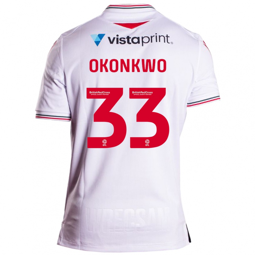 Kandiny Niño Camiseta Arthur Okonkwo #33 Blanco 2ª Equipación 2023/24 La Camisa Chile
