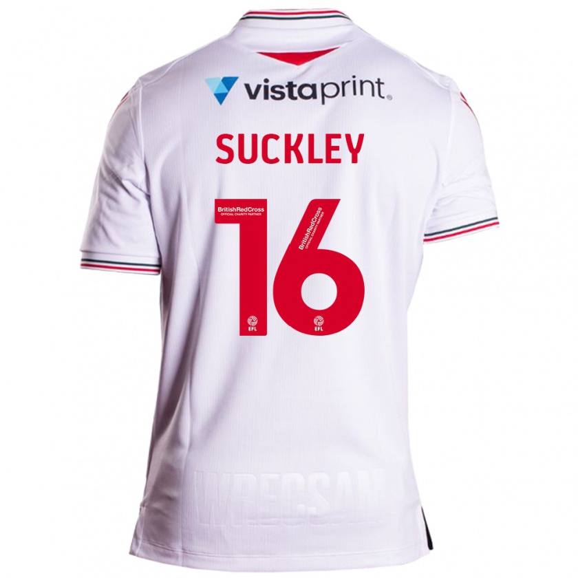 Kandiny Niño Camiseta Ava Suckley #16 Blanco 2ª Equipación 2023/24 La Camisa Chile