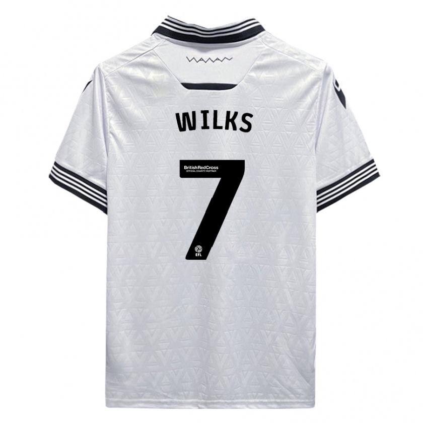 Kandiny Niño Camiseta Mallik Wilks #7 Blanco 2ª Equipación 2023/24 La Camisa Chile