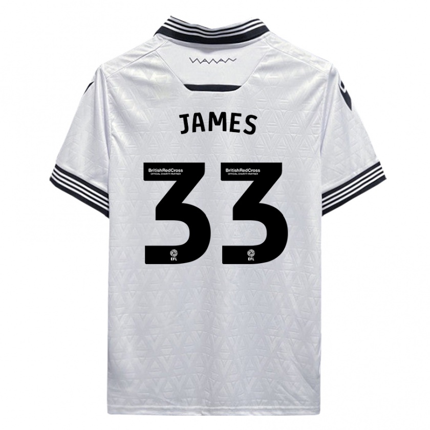 Kandiny Niño Camiseta Reece James #33 Blanco 2ª Equipación 2023/24 La Camisa Chile