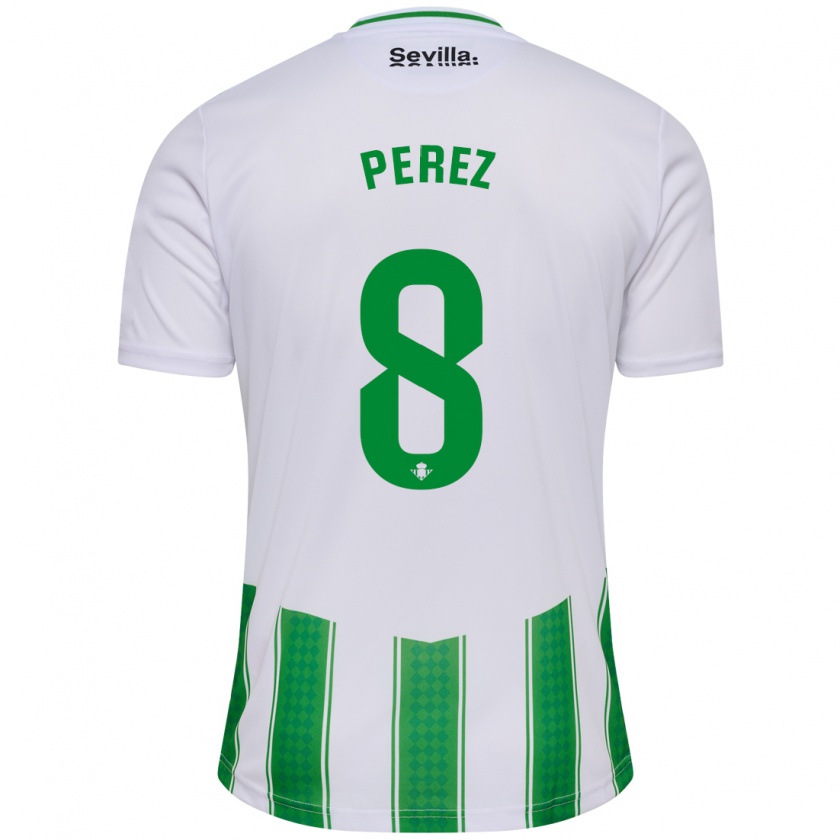Kandiny Hombre Camiseta Dani Pérez #8 Blanco 1ª Equipación 2023/24 La Camisa Chile