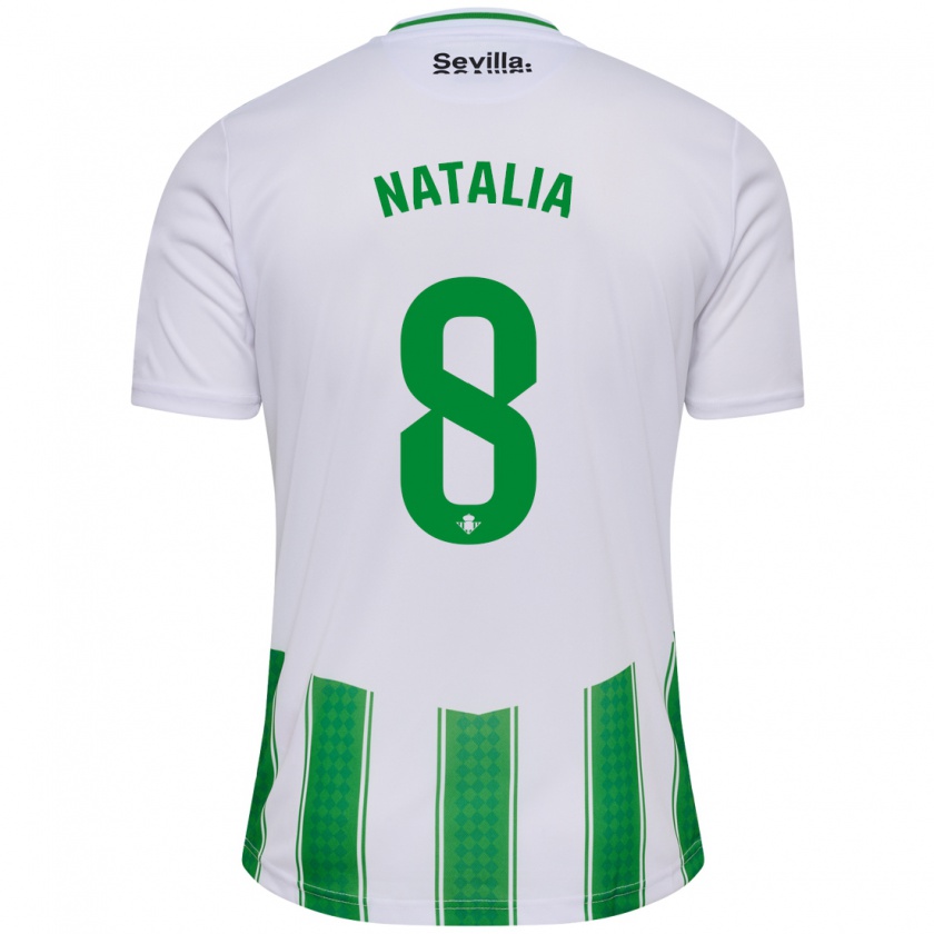 Kandiny Hombre Camiseta Natalia Montilla Martinez #8 Blanco 1ª Equipación 2023/24 La Camisa Chile