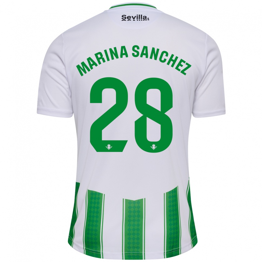 Kandiny Hombre Camiseta Marina Sánchez #28 Blanco 1ª Equipación 2023/24 La Camisa Chile