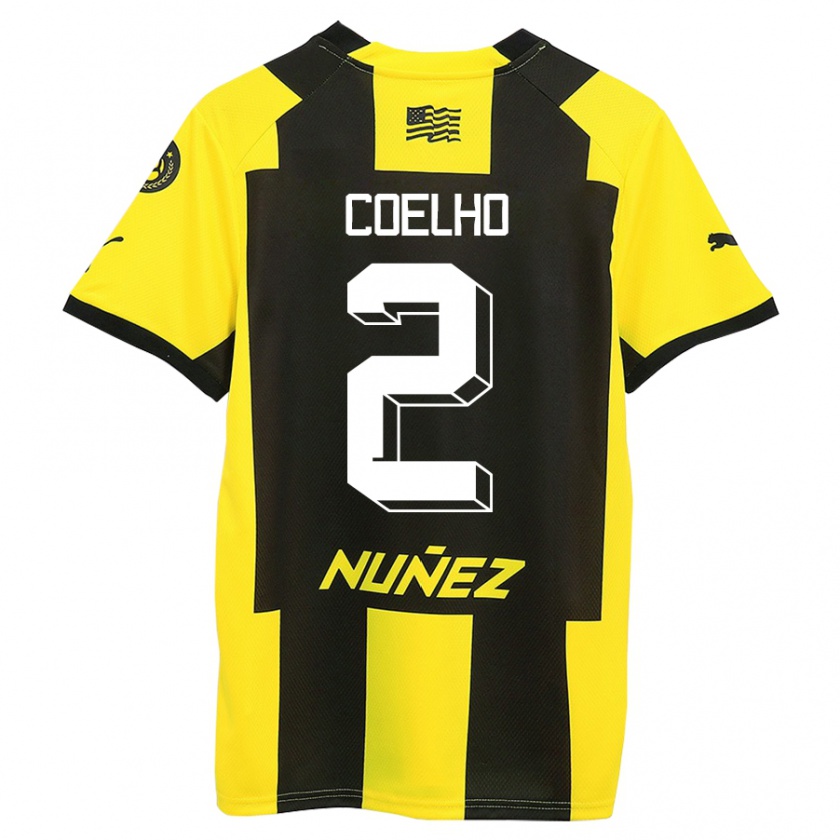 Kandiny Hombre Camiseta Léo Coelho #2 Amarillo Negro 1ª Equipación 2023/24 La Camisa Chile