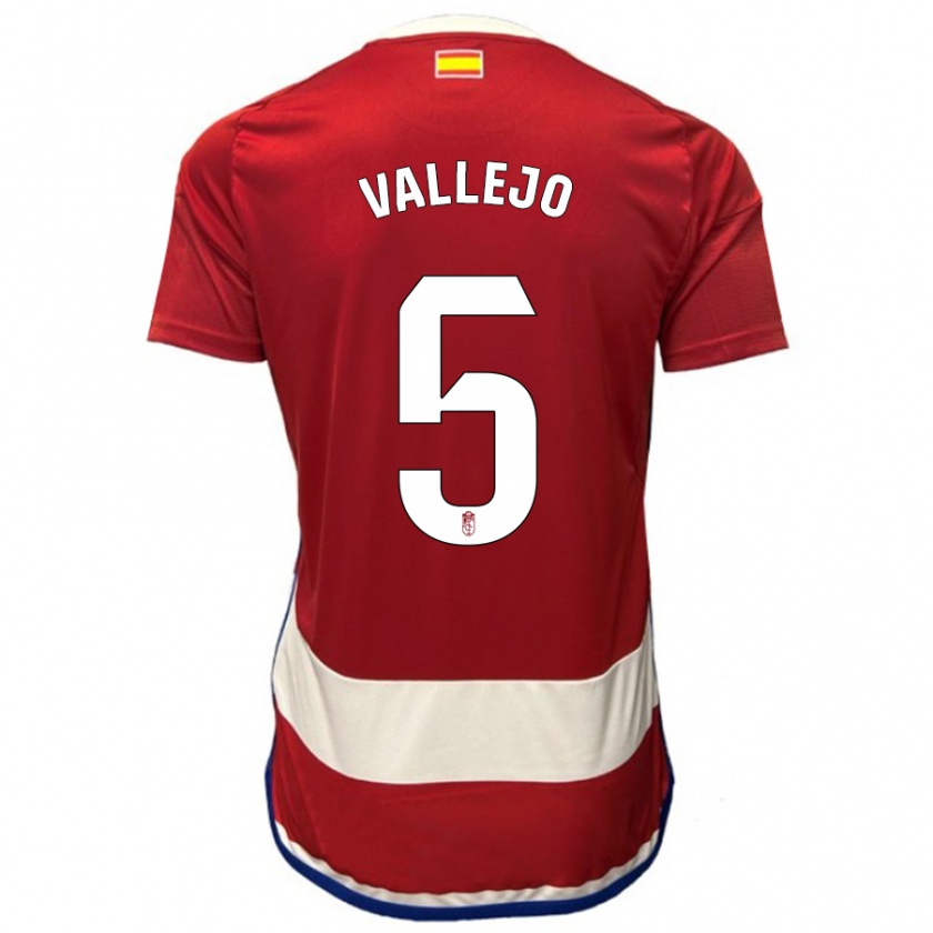 Kandiny Hombre Camiseta Jesús Vallejo #5 Rojo 1ª Equipación 2023/24 La Camisa Chile