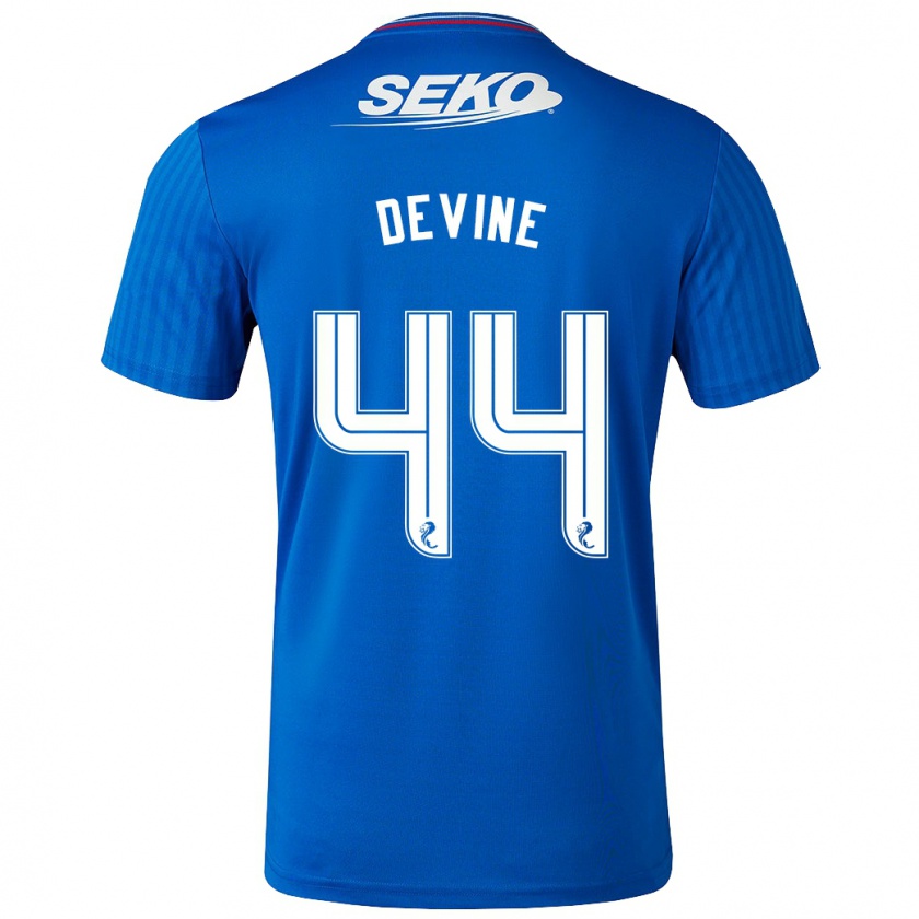 Kandiny Hombre Camiseta Adam Devine #44 Azul 1ª Equipación 2023/24 La Camisa Chile
