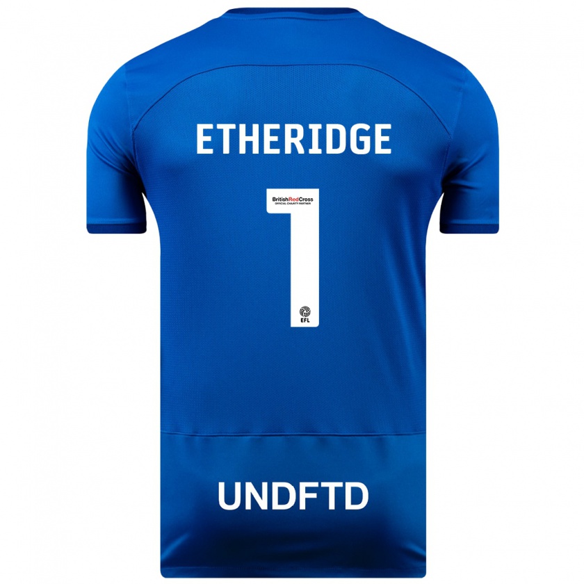 Kandiny Hombre Camiseta Neil Etheridge #1 Azul 1ª Equipación 2023/24 La Camisa Chile