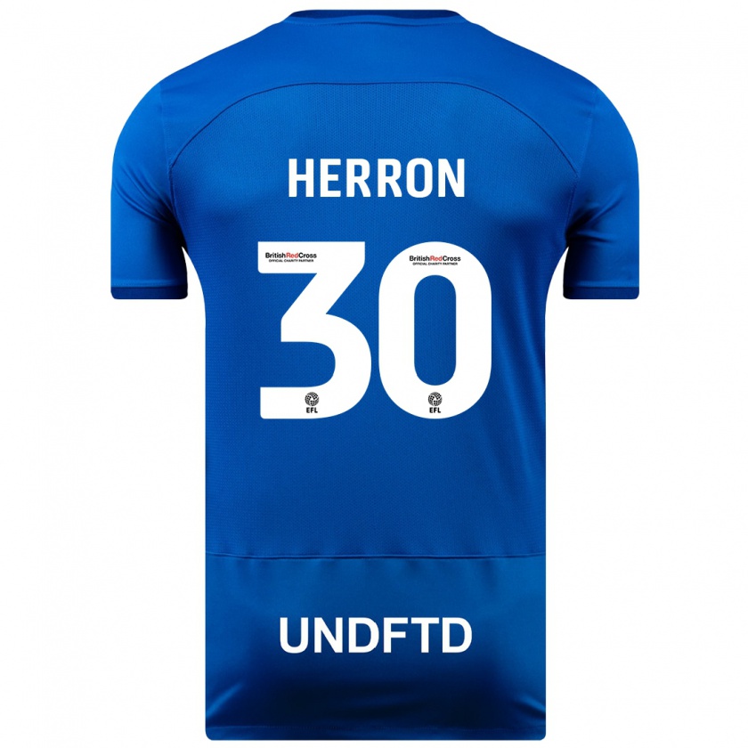Kandiny Hombre Camiseta Neve Herron #30 Azul 1ª Equipación 2023/24 La Camisa Chile