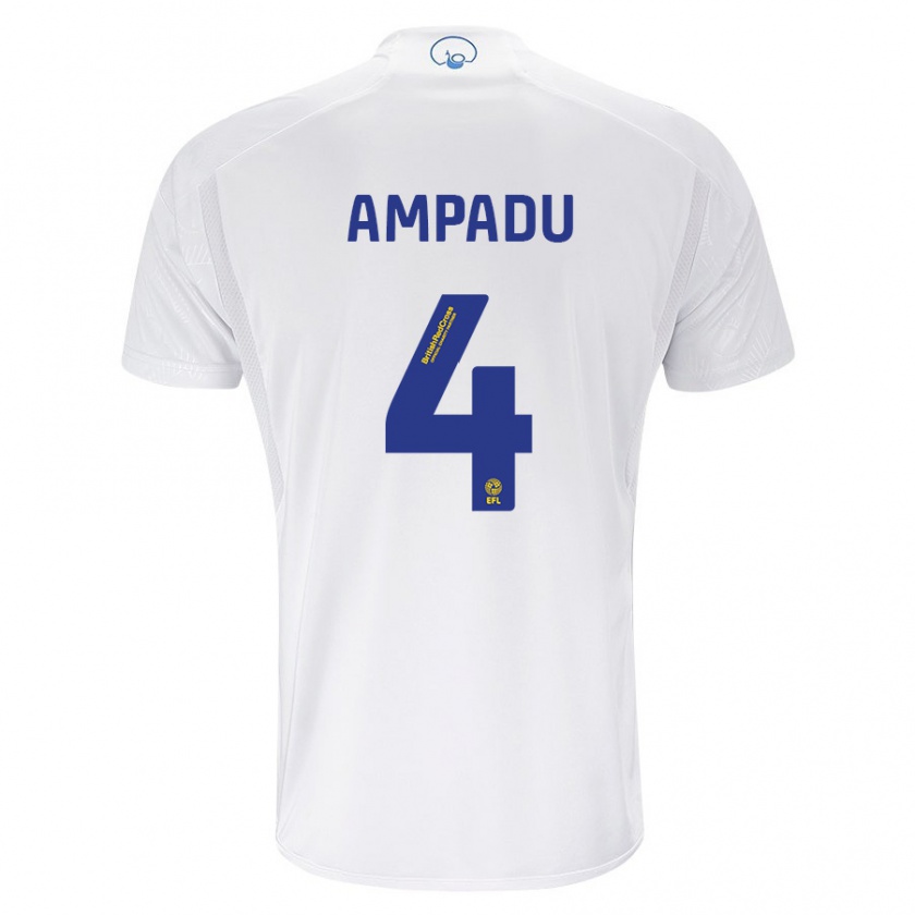 Kandiny Hombre Camiseta Ethan Ampadu #4 Blanco 1ª Equipación 2023/24 La Camisa Chile