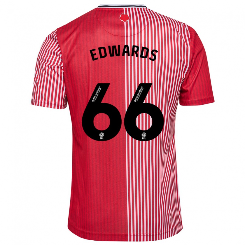 Kandiny Hombre Camiseta Diamond Edwards #66 Rojo 1ª Equipación 2023/24 La Camisa Chile