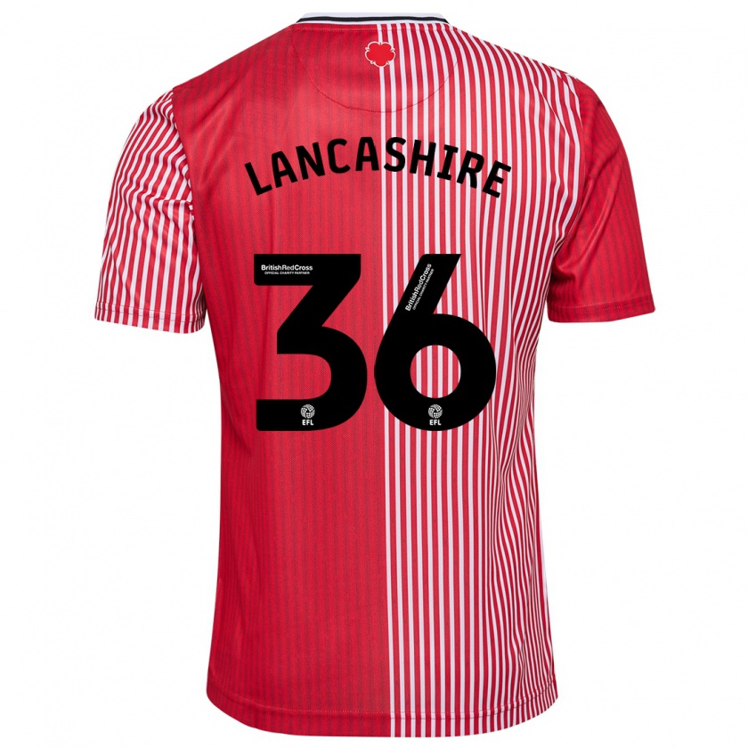 Kandiny Hombre Camiseta Olly Lancashire #36 Rojo 1ª Equipación 2023/24 La Camisa Chile