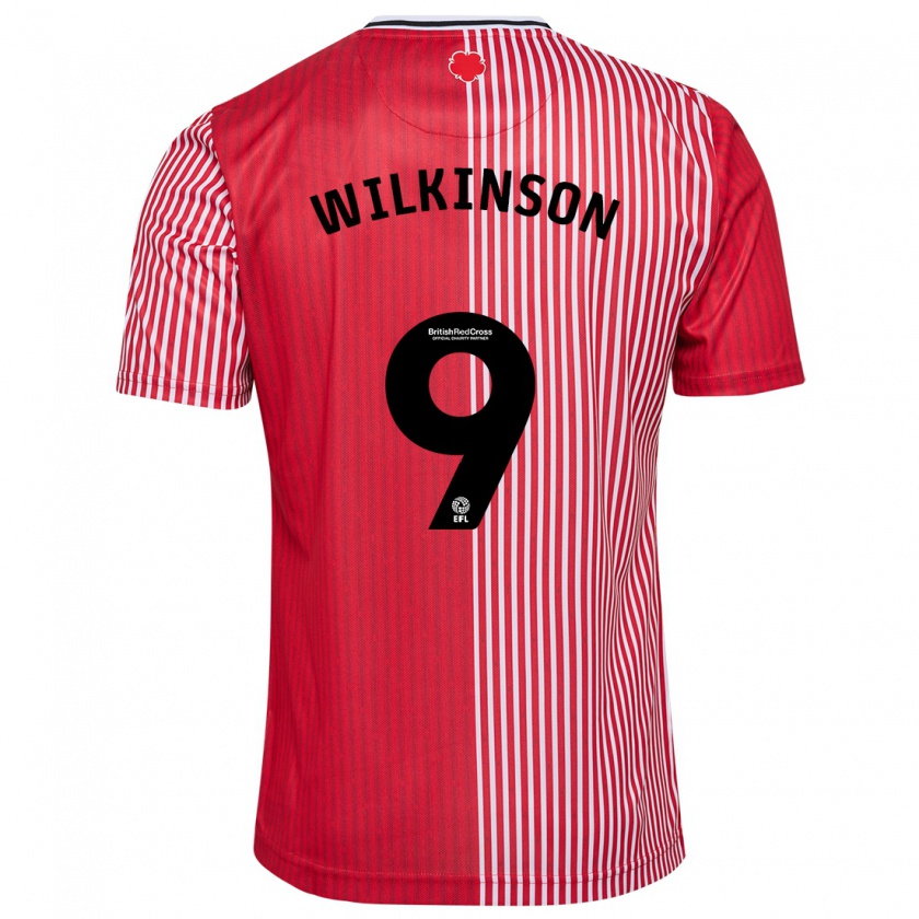 Kandiny Hombre Camiseta Katie Wilkinson #9 Rojo 1ª Equipación 2023/24 La Camisa Chile