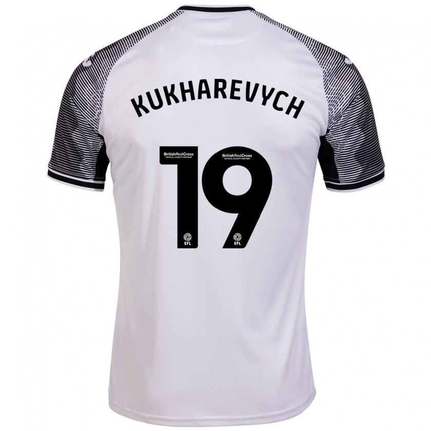 Kandiny Hombre Camiseta Mykola Kukharevych #19 Blanco 1ª Equipación 2023/24 La Camisa Chile