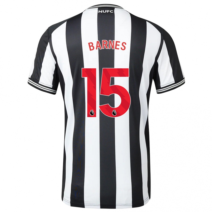 Kandiny Hombre Camiseta Harvey Barnes #15 Blanco Negro 1ª Equipación 2023/24 La Camisa Chile