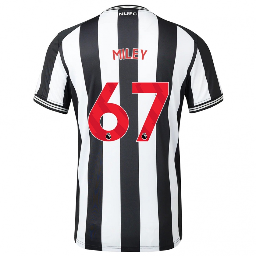 Kandiny Hombre Camiseta Lewis Miley #67 Blanco Negro 1ª Equipación 2023/24 La Camisa Chile