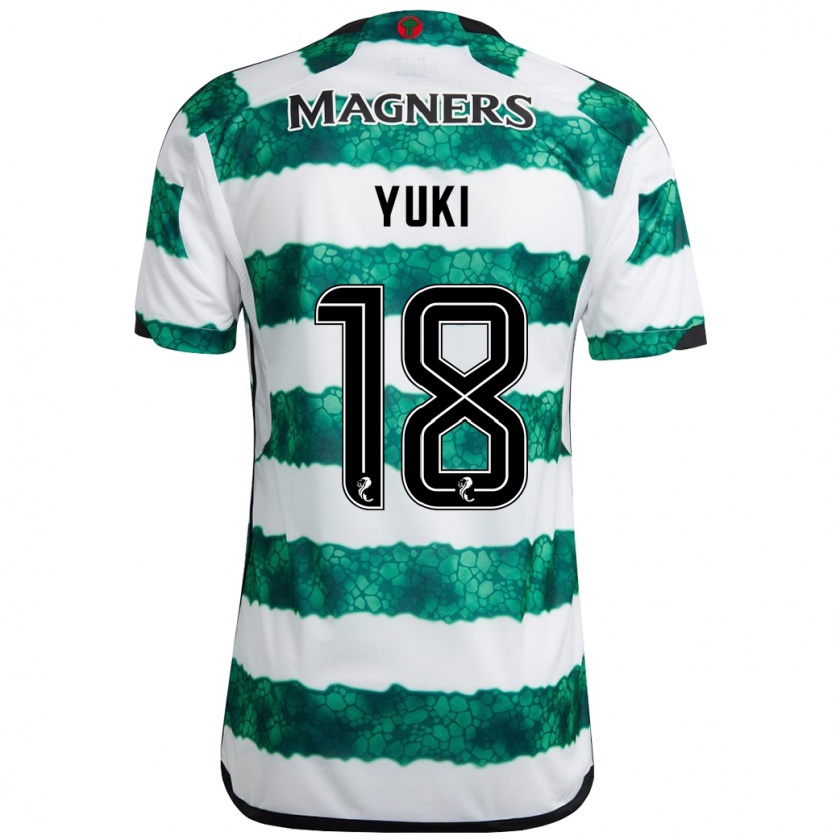 Kandiny Hombre Camiseta Yuki Kobayashi #18 Verde 1ª Equipación 2023/24 La Camisa Chile