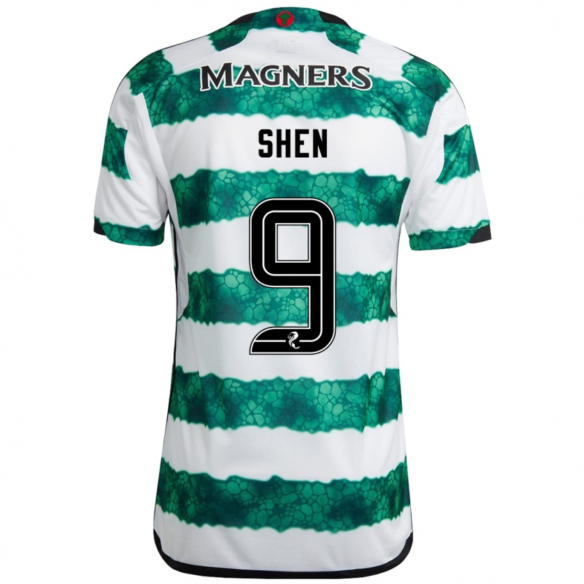 Kandiny Hombre Camiseta Shen Mengyu #9 Verde 1ª Equipación 2023/24 La Camisa Chile