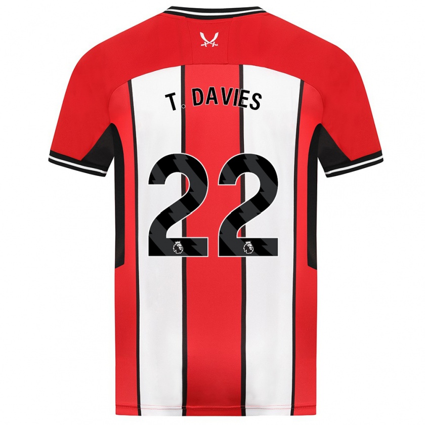 Kandiny Hombre Camiseta Tom Davies #22 Rojo 1ª Equipación 2023/24 La Camisa Chile