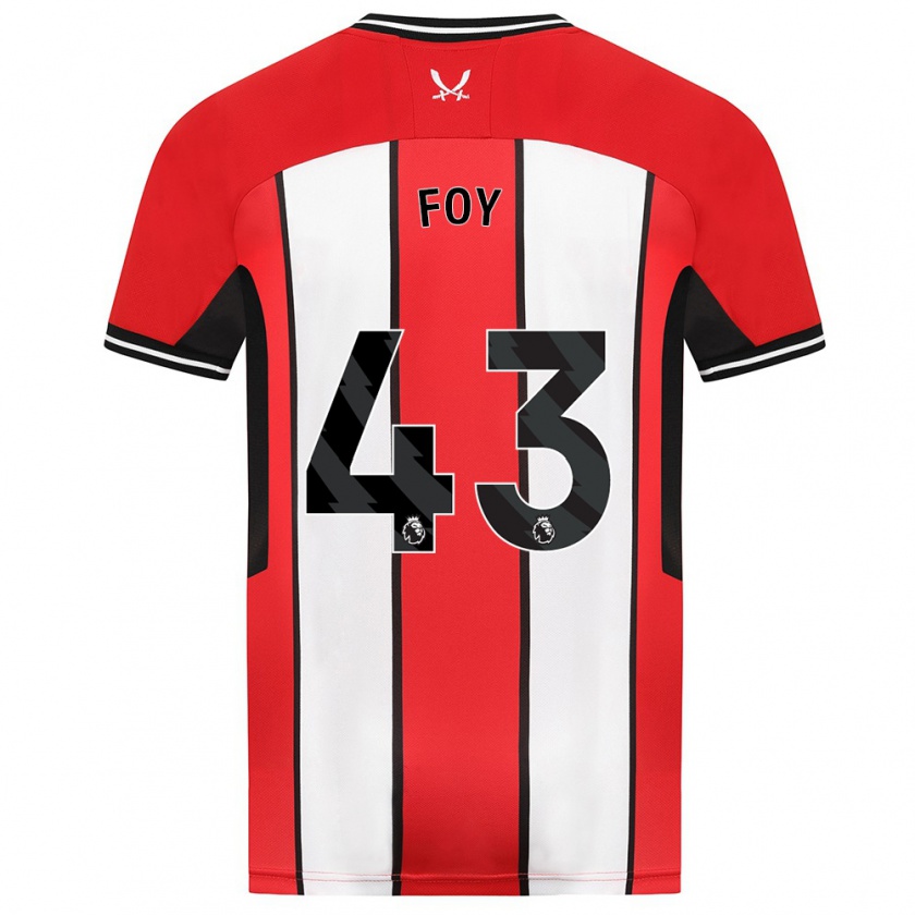 Kandiny Hombre Camiseta Gus Foy #43 Rojo 1ª Equipación 2023/24 La Camisa Chile