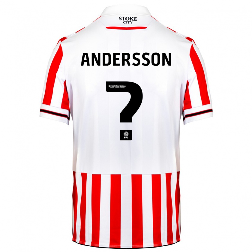 Kandiny Hombre Camiseta Edwin Andersson #0 Rojo Blanco 1ª Equipación 2023/24 La Camisa Chile