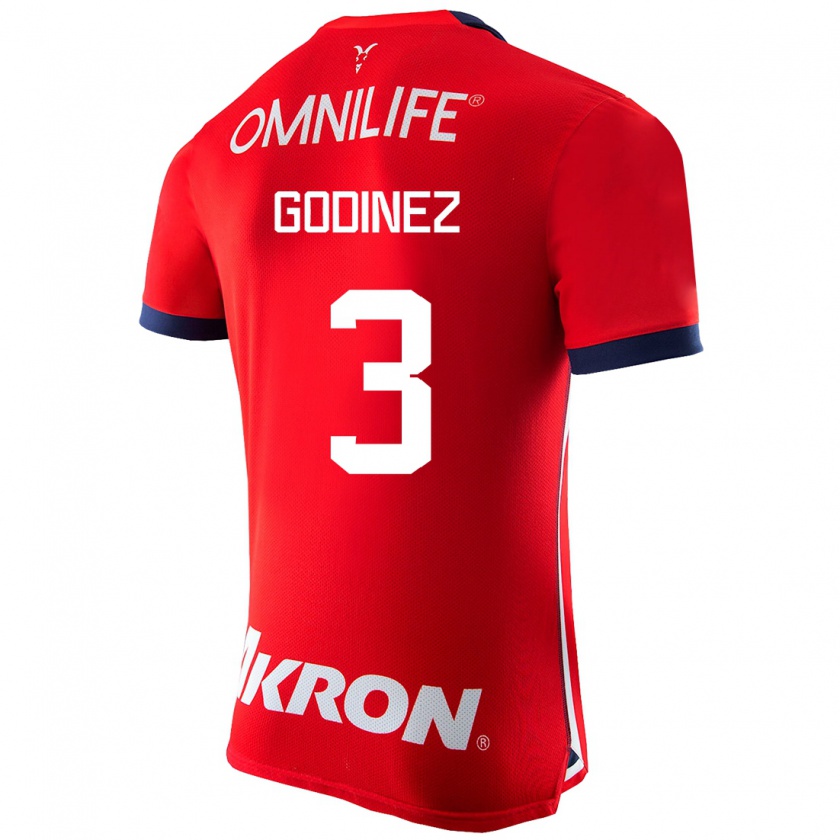 Kandiny Hombre Camiseta Damaris Godínez #3 Rojo 1ª Equipación 2023/24 La Camisa Chile