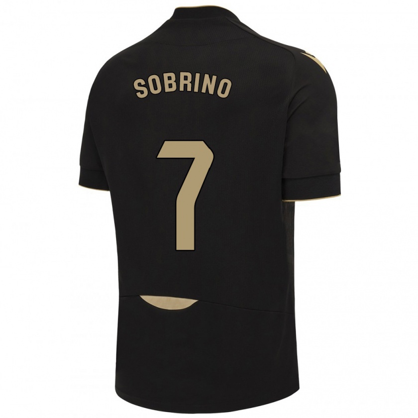 Kandiny Hombre Camiseta Rubén Sobrino #7 Negro 2ª Equipación 2023/24 La Camisa Chile